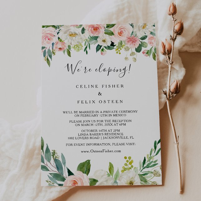 Invitación Verdor Elegante Recepción de Elopement Floral (Subido por el creador)