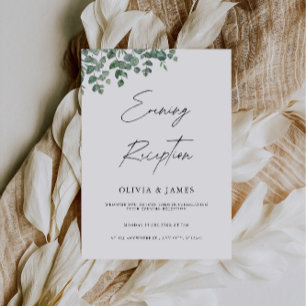 Invitación Verdor Elegante Recepción Minimalista por la noche