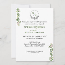 Invitación Verdor Elegante y Floral Acogida de Bodas