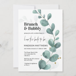 Invitación Verdor Eucalyptus Brunch & Bubbly Bridal Shower 