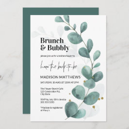 Invitación Verdor Eucalyptus Brunch & Bubbly Bridal Shower