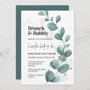 Invitación Verdor Eucalyptus Brunch & Bubbly Bridal Shower