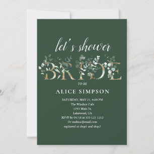 Invitación Verdor Eucalyptus Calligraphy Shower