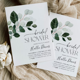 Invitación Verdor Eucalyptus Ducha Botánica Bridal