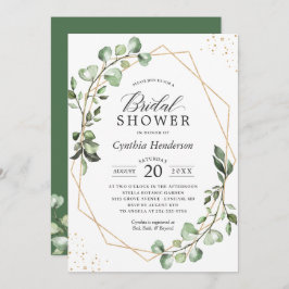 Invitación Verdor Eucalyptus Ducha Geométrica Bridal