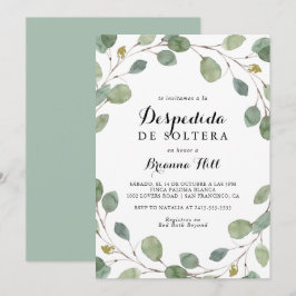 Invitación Verdor Eucalyptus Foliage Ducha Bridal Española
