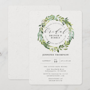 Invitación Verdor Eucalyptus Foliage Wreath Bridal Shower