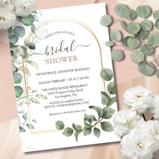 Invitación Verdor Eucalyptus Hojas Botánicas Ducha Bridal (Subido por el creador)