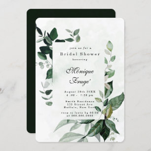 Invitación Verdor Eucalyptus Rústica Ducha Bridal