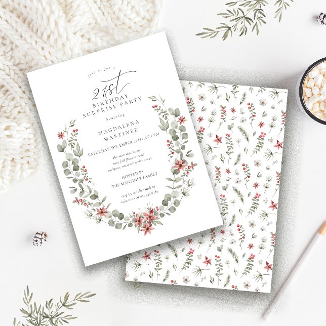 Invitación Verdor Fiesta de la sorpresa de invierno 21 cumple (Subido por el creador)