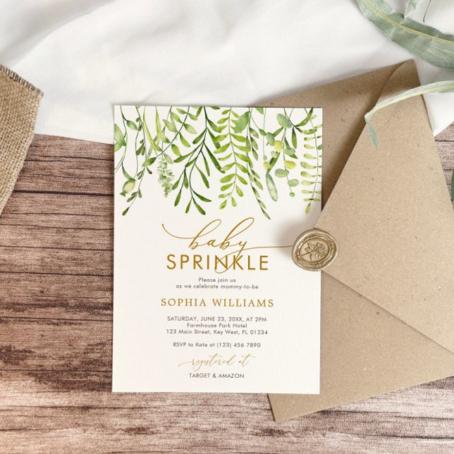 Invitación Verdor Floral Baby Sprinkle (Subido por el creador)