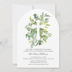 Invitación Verdor Floral Baptismo de la Cruz Botánica