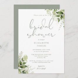 Invitación Verdor Floral Bridal Shower Sage Green