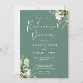 Invitación Verdor Floral Eucalyptus Ensayo Verde Cena