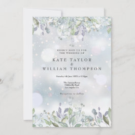 Invitación Verdor Floral Floral Sage Lilac Boda de Invierno