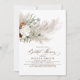 Invitación Verdor Floral Pampas Grass Boho Bridal Shower