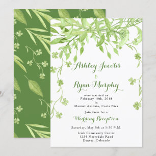 Invitación Verdor Floral Post Boda Sólo Recepción