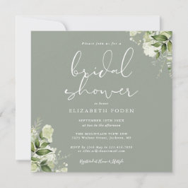 Invitación Verdor Floral Sage Green Bridal Shower