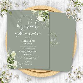 Invitación Verdor Floral Sage Green Bridal Shower