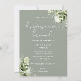 Invitación Verdor Floral Sage Green Bridesmaids Brunch