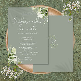 Invitación Verdor Floral Sage Green Bridesmaids Brunch