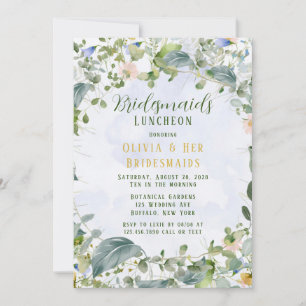 Invitación Verdor Flores salvajes azul turquesa Bridesmaids A