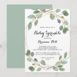 Invitación Verdor geométrico Eucalyptus Baby Sprinkle