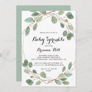 Invitación Verdor geométrico Eucalyptus Baby Sprinkle