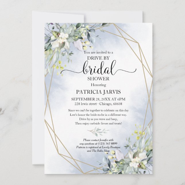 Invitación Verdor Gimnasio De La Ducha Bridal (Anverso)