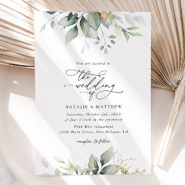 Invitación Verdor, hojas de eucalipto, Boda botánico
