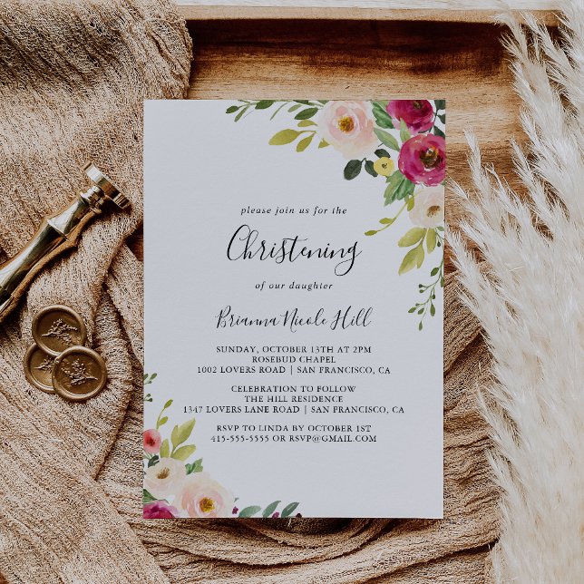 Invitación Verdor La Cristiandad Floral Rosa Rubor (Subido por el creador)