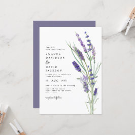 Invitación Verdor Lavender Lilac Morple Lila Boda Jardín