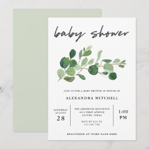 Invitación Verdor minimalista BABY SHOWER