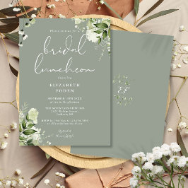Invitación Verdor Monograma Sage Green Bridal Luncheon