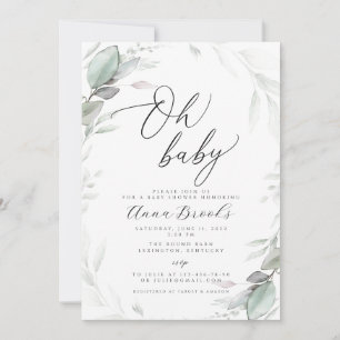 Invitación Verdor Oh Moda bebé ducha bebé