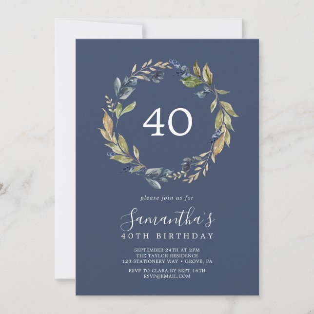 Invitación Verdor otoñal | 40 Aniversario de la Marina (Anverso)