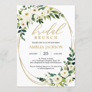 Invitación Verdor personalizado y brunch dorado