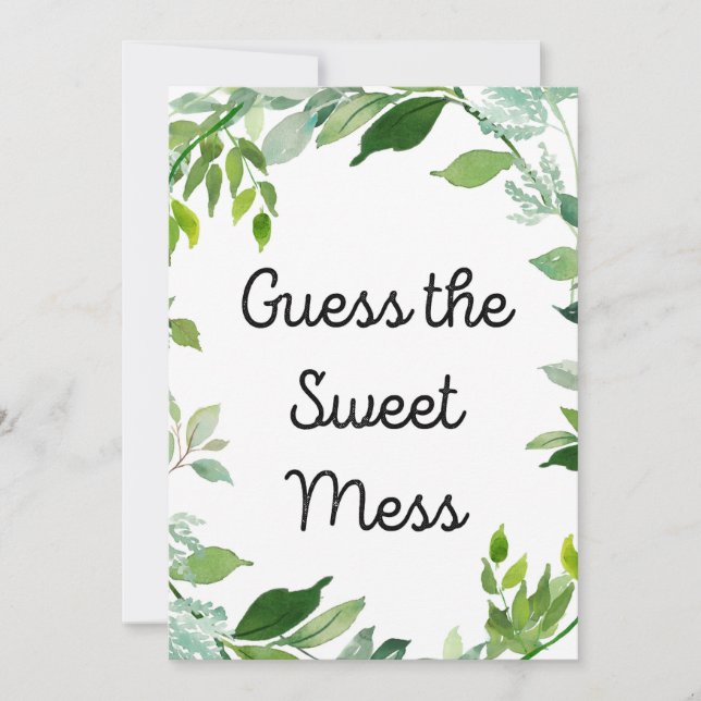 Invitación Verdor Rótulo de Baby Shower botánico de 5 x 7" de (Anverso)