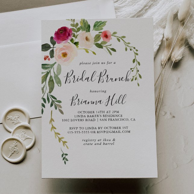 Invitación Verdor Rubor rosa Bridal Brunch Bridal Shower (Subido por el creador)