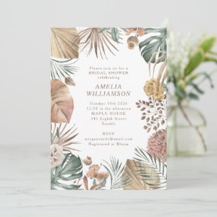 Invitación Verdor rústico Boho Elegante ducha de novias de ot