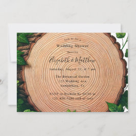 Invitación Verdor rústico y ducha de bodas de madera