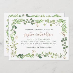 Invitación Verdor simple el   Baby Shower