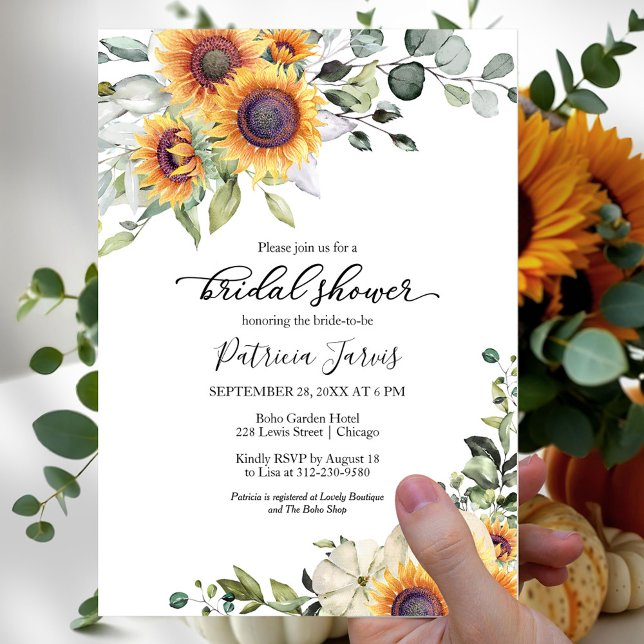 Invitación Verdor Sunflower Calabaza Caída Ducha Bridal (Subido por el creador)