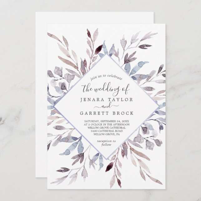 Invitación Verdor todo en un Boda (Anverso / Reverso)