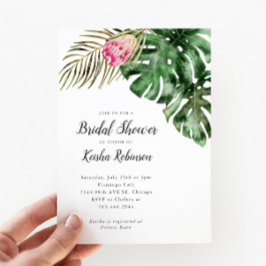 Invitación Verdor tropical acuático ducha de novia
