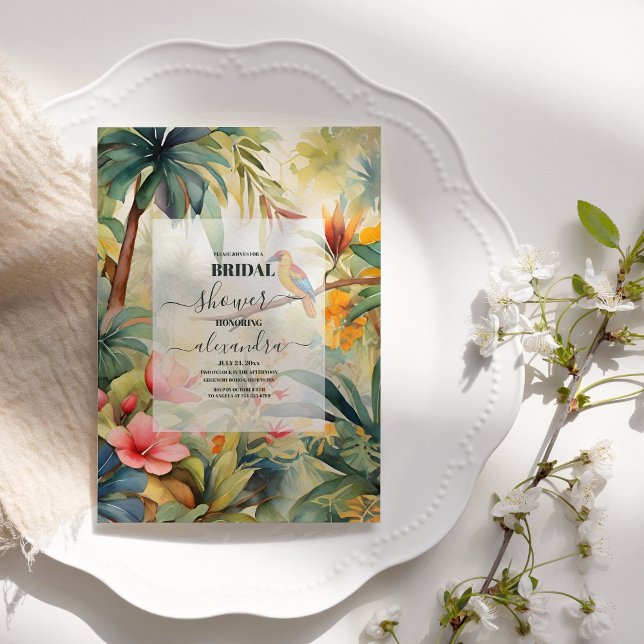 Invitación Verdor tropical acuático ducha de novia (Subido por el creador)
