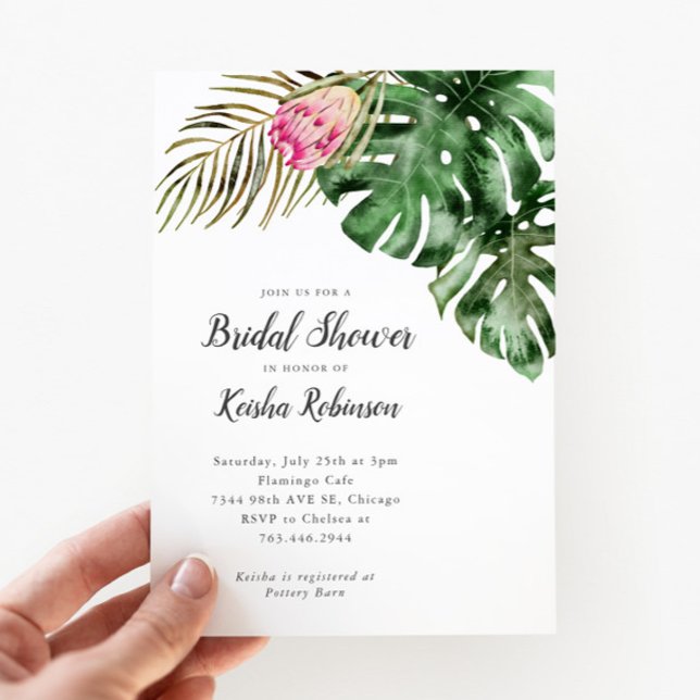 Invitación Verdor tropical acuático ducha de novia (Subido por el creador)