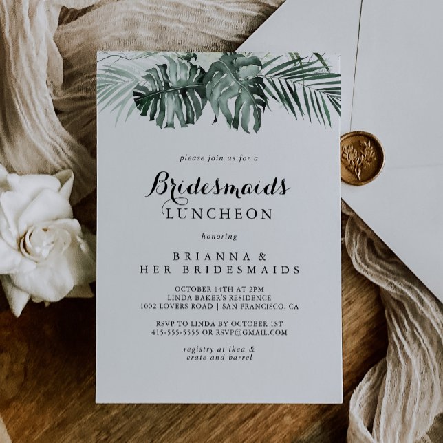 Invitación Verdor tropical Bridesmaids Ducha de almuerzo (Subido por el creador)