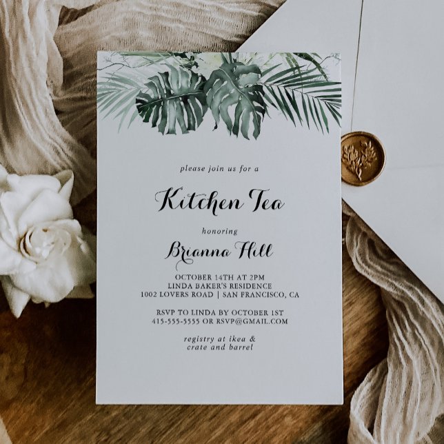 Invitación Verdor tropical Cocina blanca Tea Bridal Ducha (Subido por el creador)