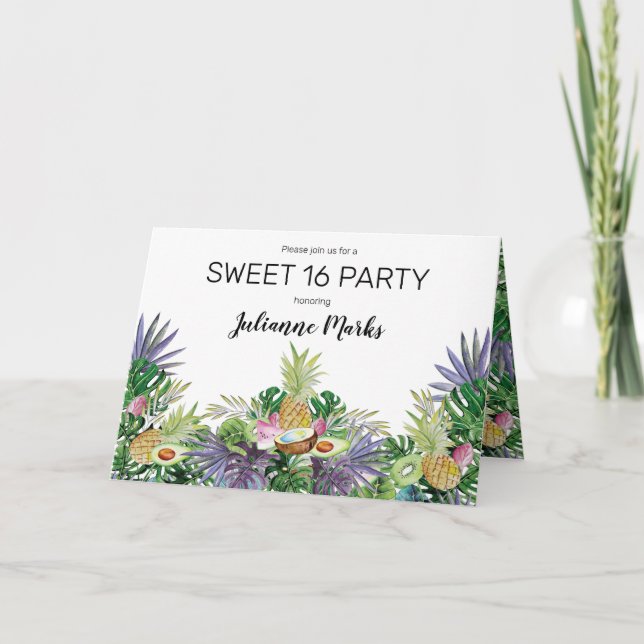 Invitación Verdor tropical de fruta dulce verano dulce 16 Fie (Anverso)